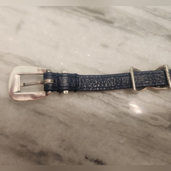 Brighton 3/8 Kriss Kross Bandit Bracelet, Blue With Silver Accents - Picture 3 of 5